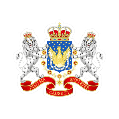 Great Coat of Arms of the Kingdom of Haiti 1811-1820 (Haiti) (Coat of Arms) STICKER Vinyl Kiss-Cut Decal 2 Inch White - The Sticker Space