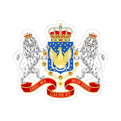 Great Coat of Arms of the Kingdom of Haiti 1811-1820 (Haiti) (Coat of Arms) STICKER Vinyl Kiss-Cut Decal 6 Inch White - The Sticker Space