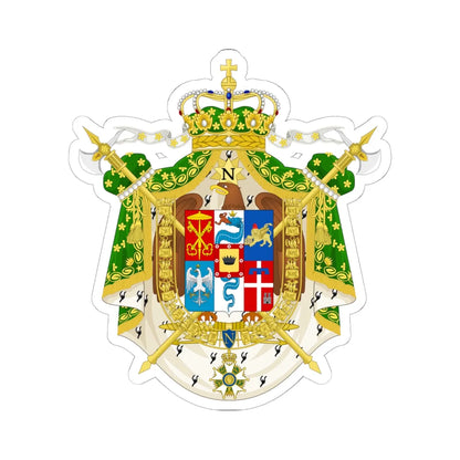 Great Coat of Arms of the Kingdom of Italy 1805-1814.2 (Italy) (Coat of Arms) STICKER Vinyl Kiss-Cut Decal 6 Inch White - The Sticker Space