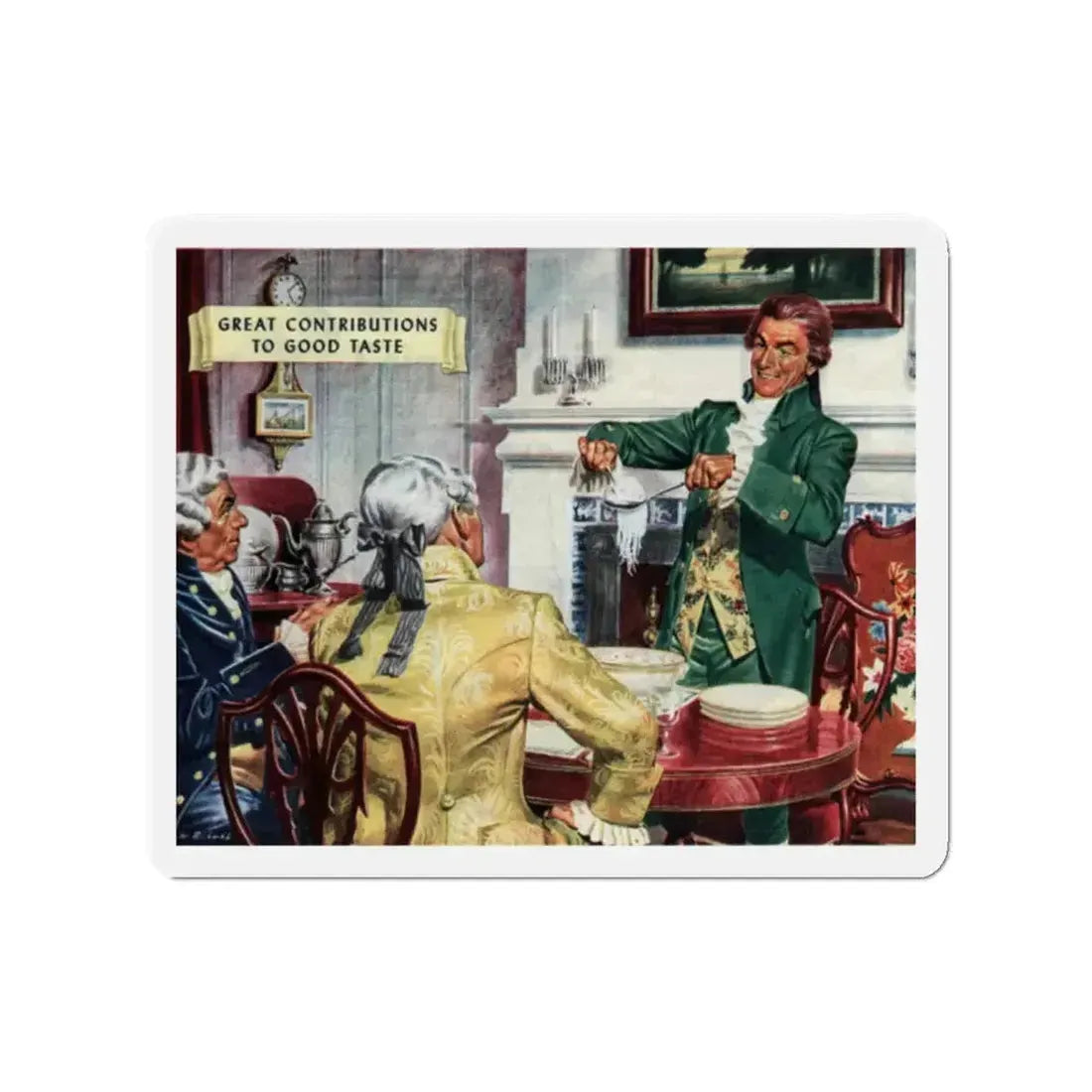 Great Contributions To Good Taste, Budweiser ad, The American Magazine, April 1948 (Magazine Illustration) Refrigerator Magnet - The Sticker Space