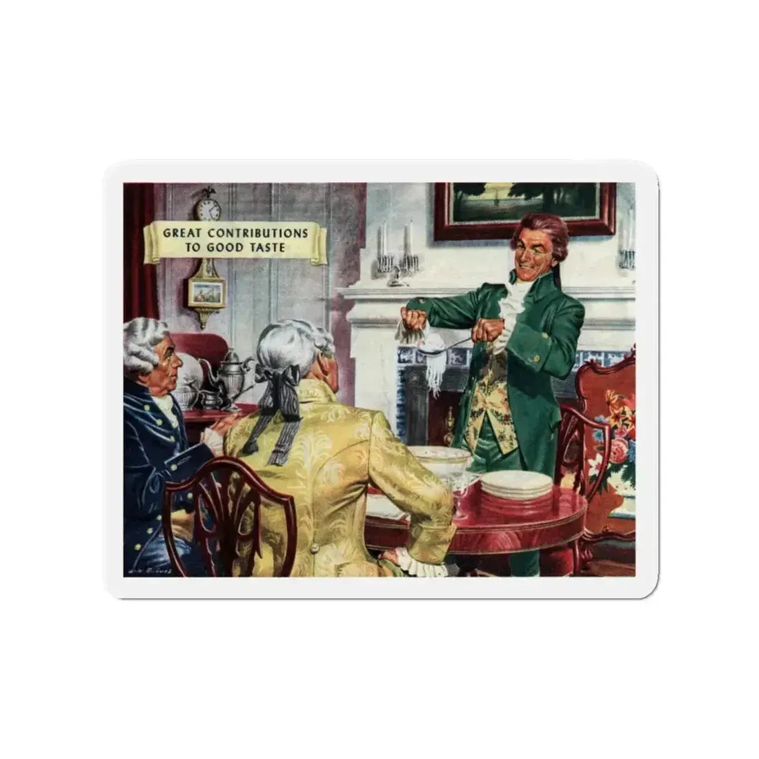 Great Contributions To Good Taste, Budweiser ad, The American Magazine, April 1948 (Magazine Illustration) Refrigerator Magnet - The Sticker Space