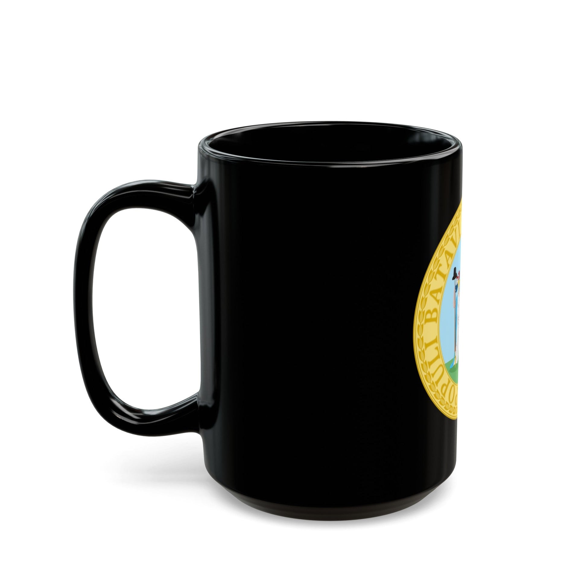 Great Seal of the Batavian Republic (1796) - Black Coffee Mug-The Sticker Space