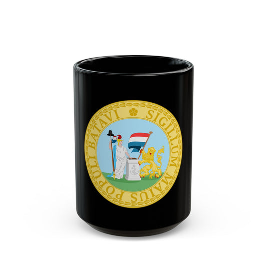 Great Seal of the Batavian Republic (1796) - Black Coffee Mug-The Sticker Space