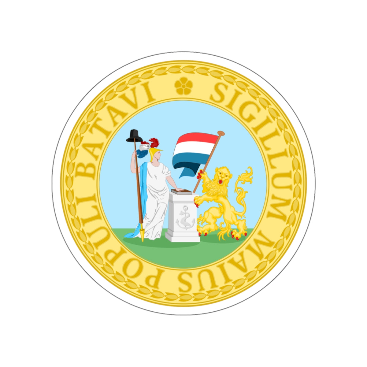 Great Seal of the Batavian Republic (1796) STICKER Vinyl Die-Cut Decal-White-The Sticker Space