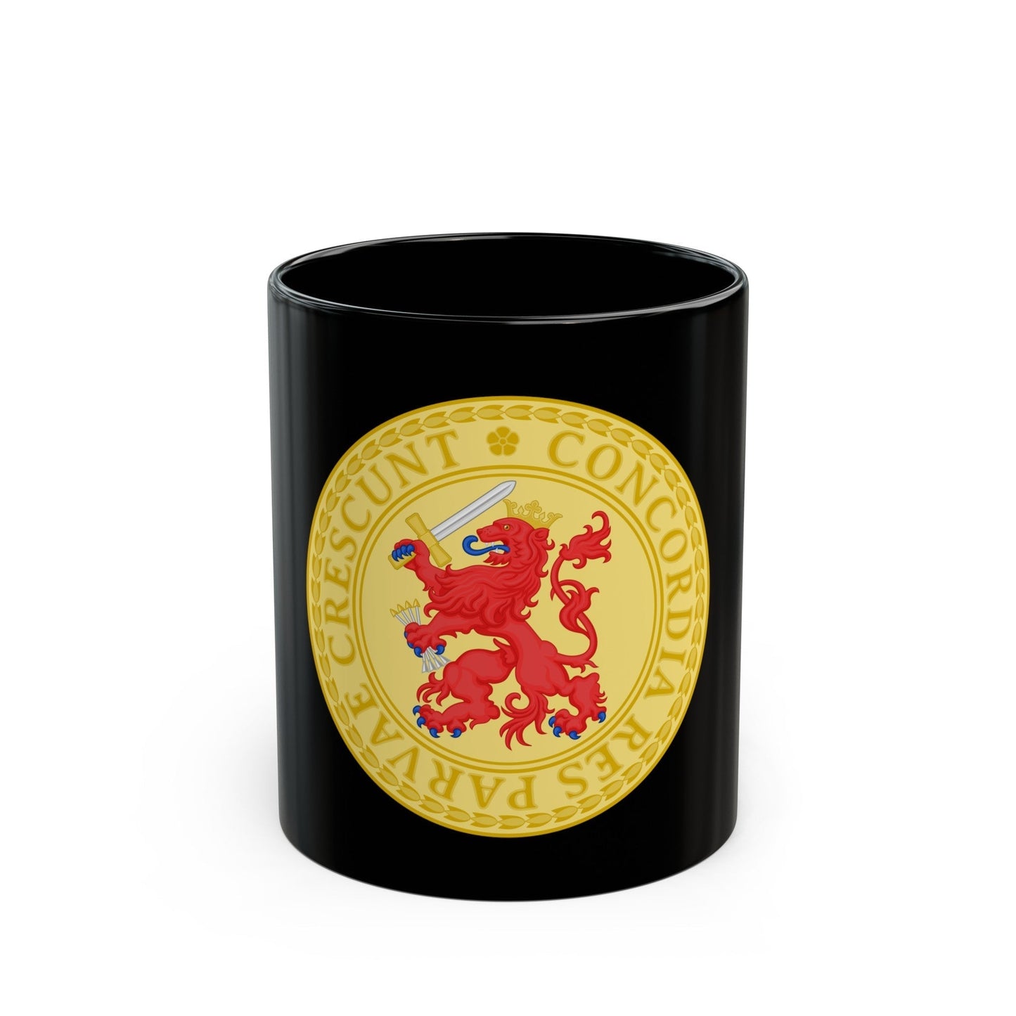 Great Seal of the Batavian Republic (1802) - Black Coffee Mug-11oz-The Sticker Space