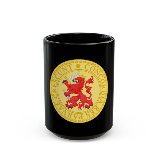 Great Seal of the Batavian Republic (1802) - Black Coffee Mug-15oz-The Sticker Space