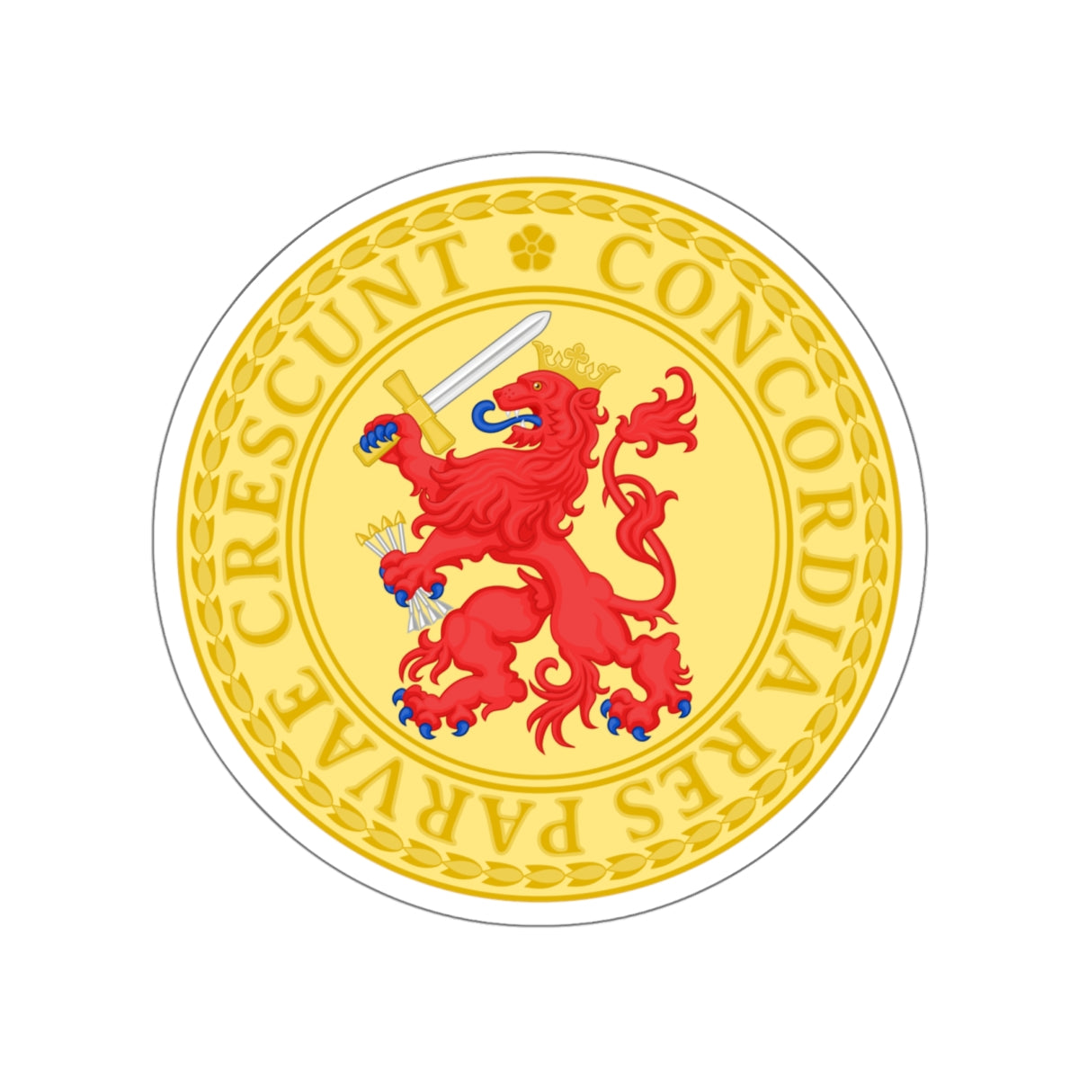 Great Seal of the Batavian Republic (1802) STICKER Vinyl Die-Cut Decal-White-The Sticker Space