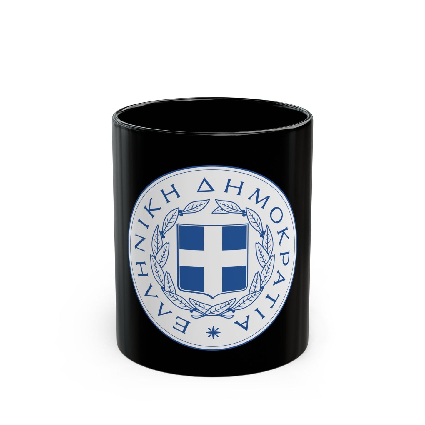 Great Seal of the State (Greece) - Black Coffee Mug-11oz-The Sticker Space