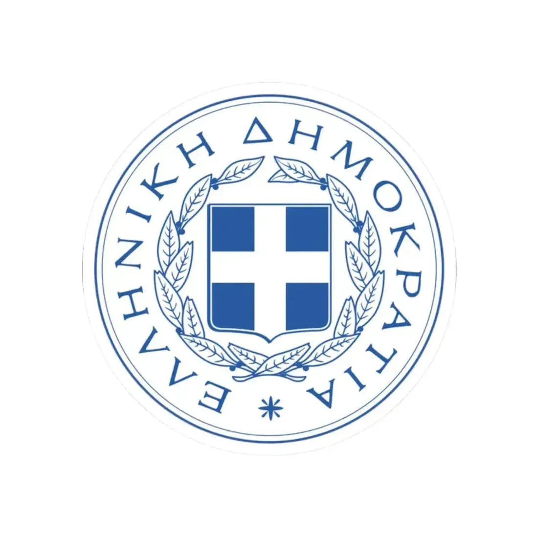 Great Seal of the State (Greece) - STICKER Vinyl Kiss-Cut Decal 2 Inch White - The Sticker Space