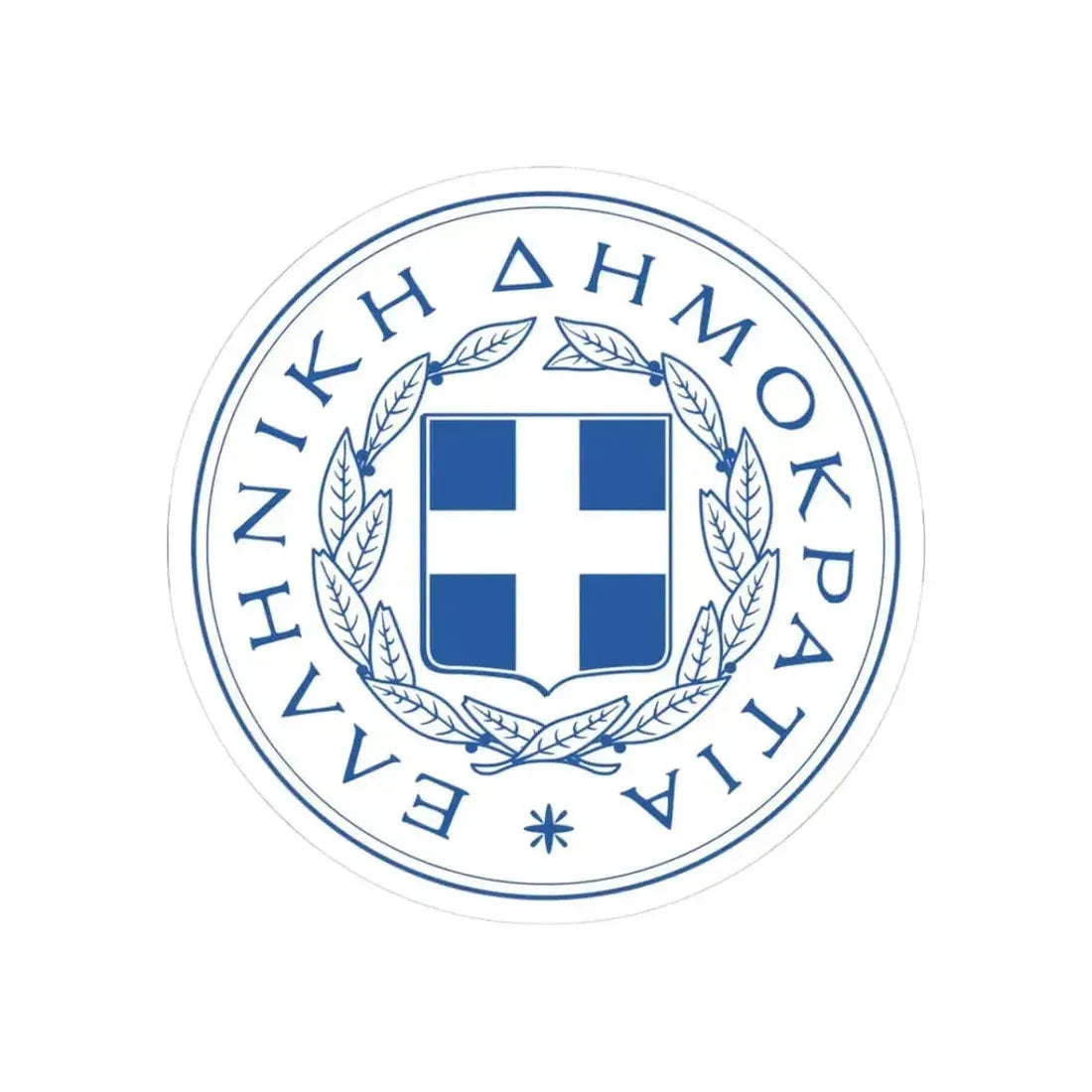 Great Seal of the State (Greece) - STICKER Vinyl Kiss-Cut Decal 3 Inch White - The Sticker Space