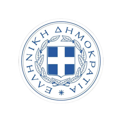 Great Seal of the State (Greece) - STICKER Vinyl Kiss-Cut Decal 3 Inch White - The Sticker Space