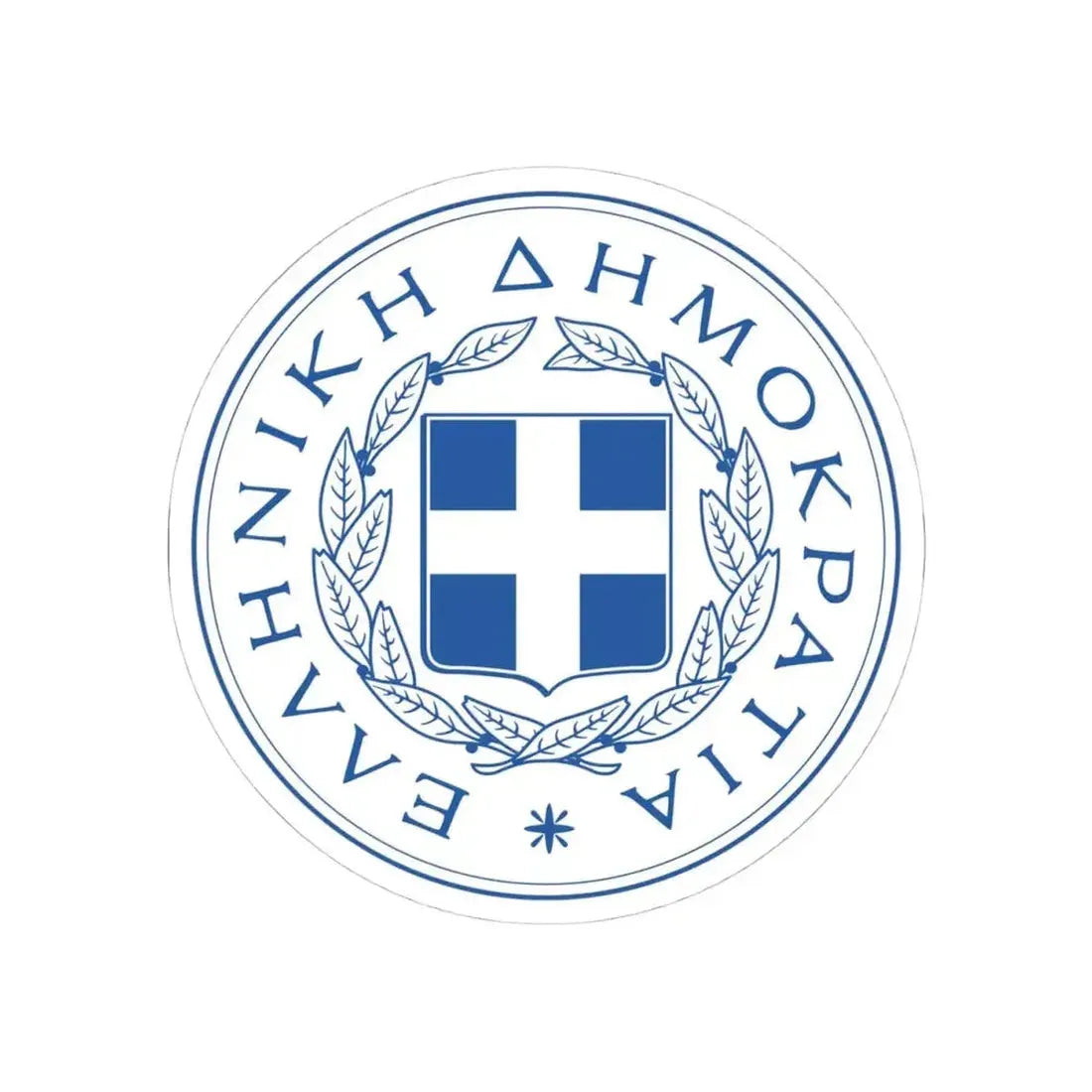 Great Seal of the State (Greece) - STICKER Vinyl Kiss-Cut Decal 4 Inch White - The Sticker Space