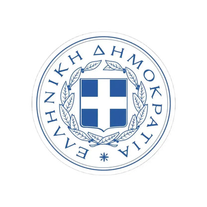 Great Seal of the State (Greece) - STICKER Vinyl Kiss-Cut Decal 4 Inch White - The Sticker Space