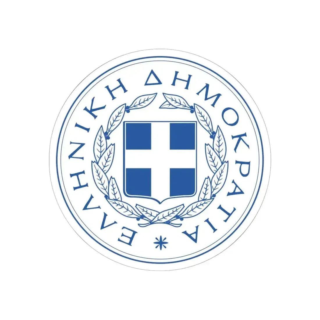Great Seal of the State (Greece) - STICKER Vinyl Kiss-Cut Decal 6 Inch White - The Sticker Space