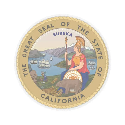 Great Seal of the State of California Colored (United States) STICKER Vinyl Kiss-Cut Decal 3 Inch Transparent - The Sticker Space