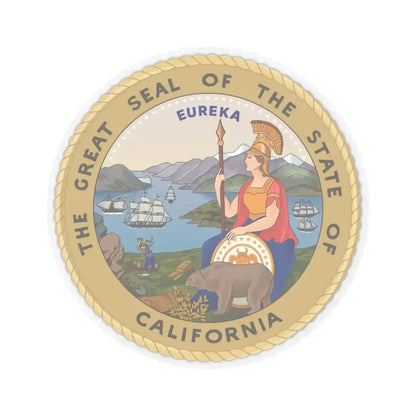 Great Seal of the State of California Colored (United States) STICKER Vinyl Kiss-Cut Decal 4 Inch Transparent - The Sticker Space