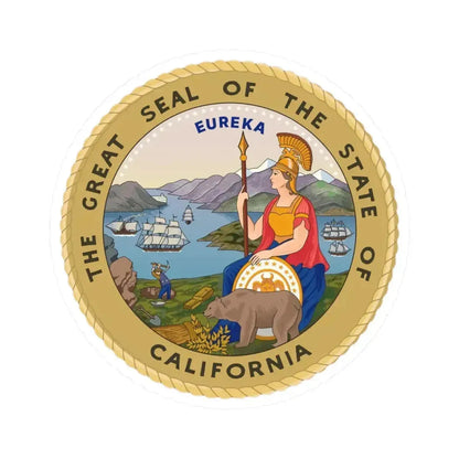 Great Seal of the State of California Colored (United States) STICKER Vinyl Kiss-Cut Decal 4 Inch White - The Sticker Space