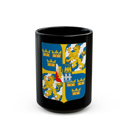 Great shield of arms of Sweden - Black Coffee Mug-15oz-The Sticker Space