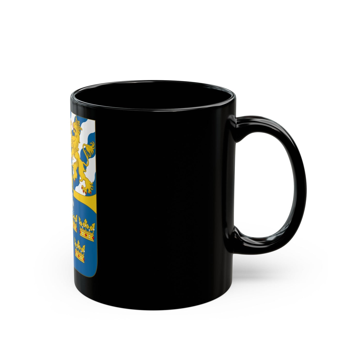 Great shield of arms of Sweden - Black Coffee Mug-The Sticker Space