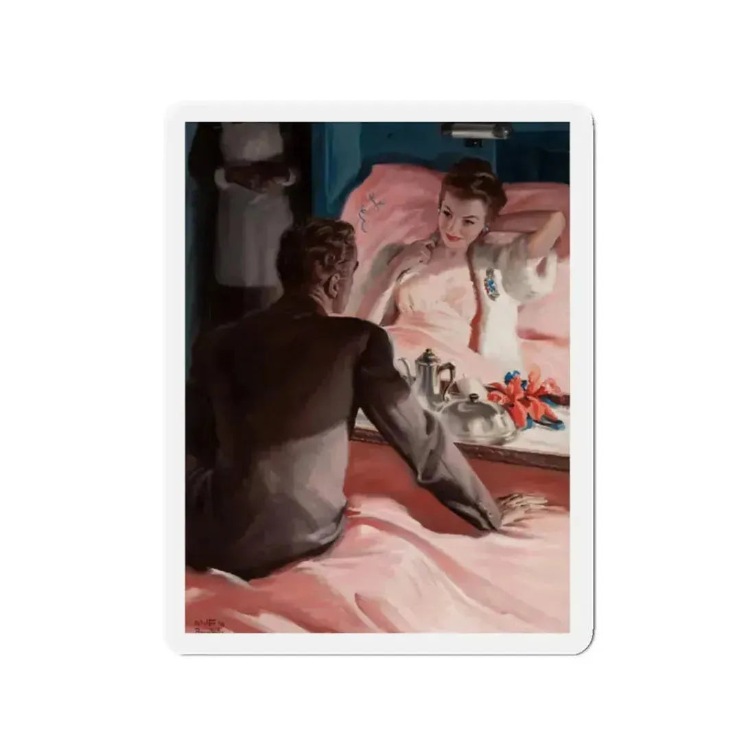 Great Son, Cosmopolitan Magazine Interior Story Illustration, December 1944 (Magazine Illustration) Refrigerator Magnet 2 Inch Die-Cut - The Sticker Space