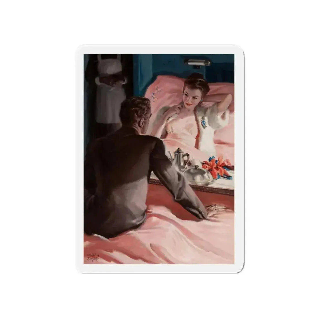 Great Son, Cosmopolitan Magazine Interior Story Illustration, December 1944 (Magazine Illustration) Refrigerator Magnet 4 Inch Die-Cut - The Sticker Space