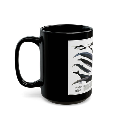 Great Whales of the World (1976) (Map) Black Coffee Mug-The Sticker Space