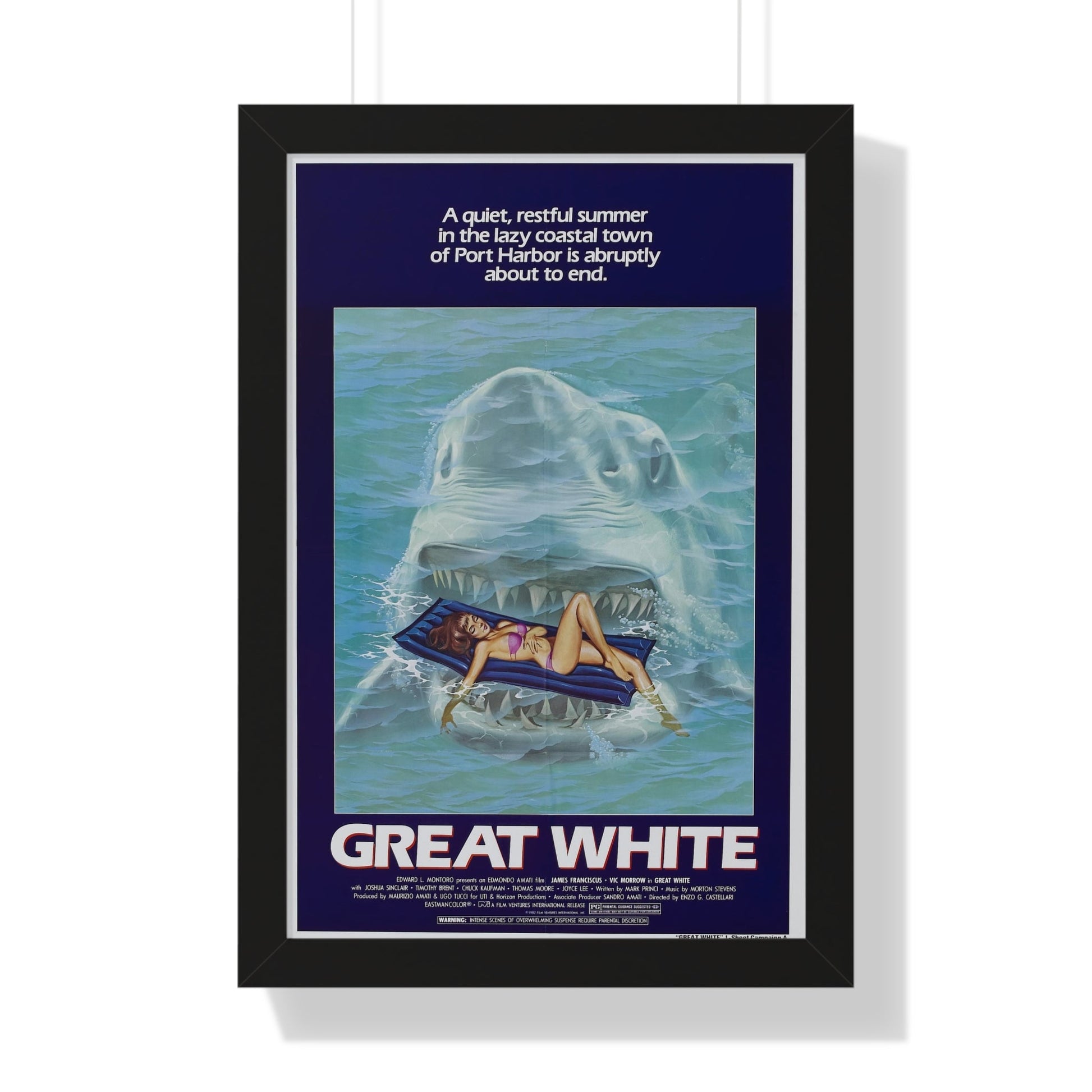 GREAT WHITE 1981 - Framed Movie Poster-16″ x 24″-The Sticker Space