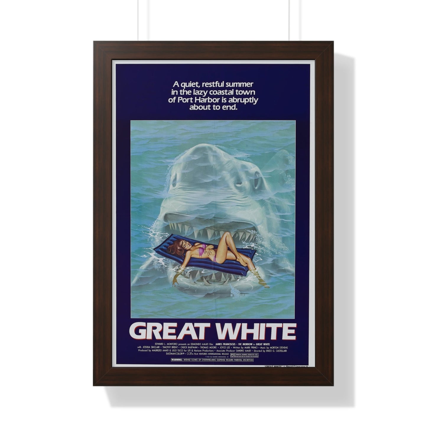 GREAT WHITE 1981 - Framed Movie Poster-16″ x 24″-The Sticker Space