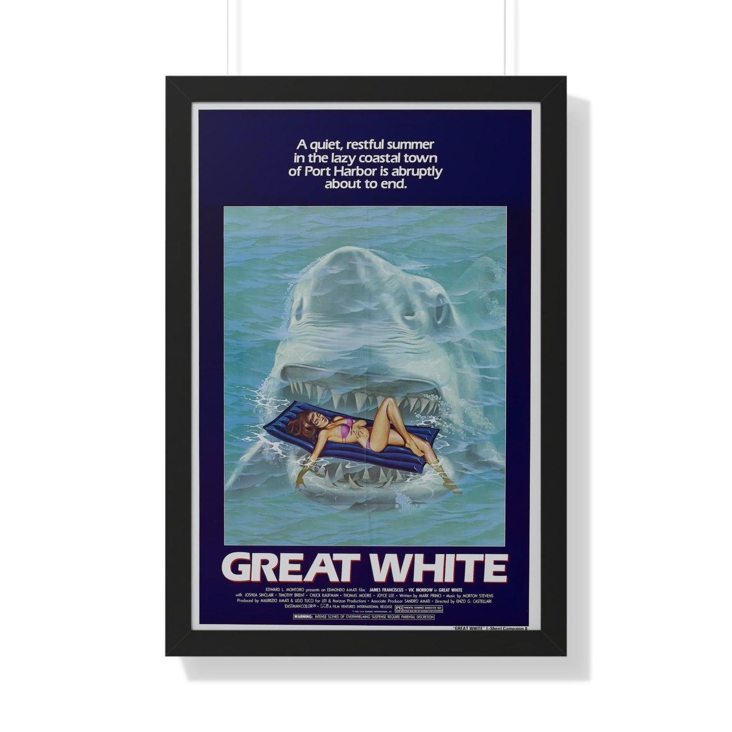 GREAT WHITE 1981 - Framed Movie Poster-20" x 30"-The Sticker Space