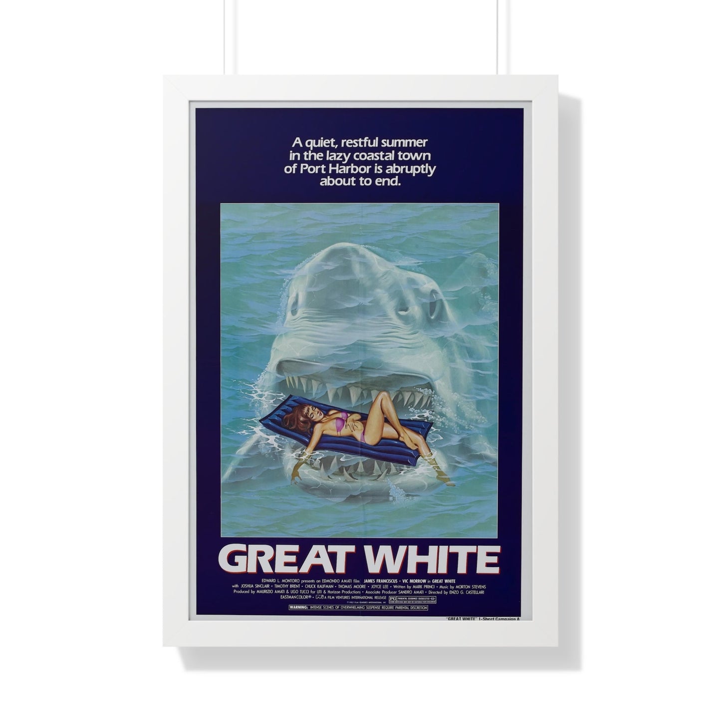 GREAT WHITE 1981 - Framed Movie Poster-20" x 30"-The Sticker Space