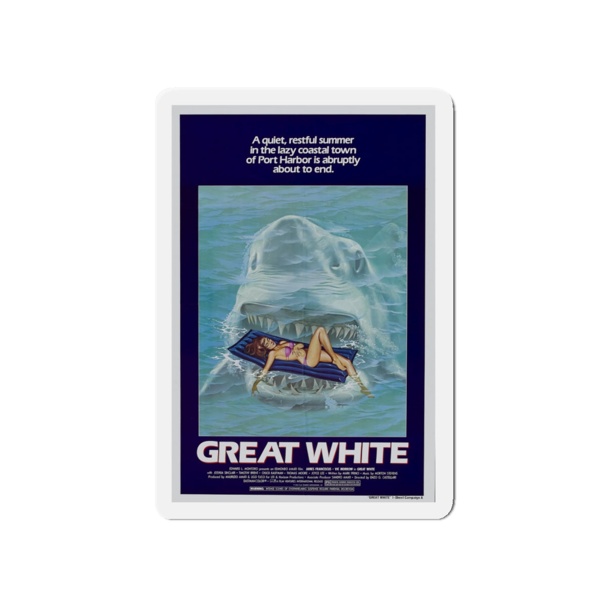 GREAT WHITE 1981 Movie Poster - Die-Cut Magnet-5" x 5"-The Sticker Space