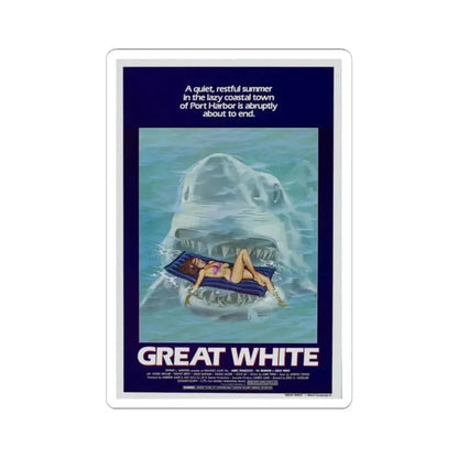 GREAT WHITE 1981 Movie Poster - STICKER Vinyl Kiss-Cut Decal 2 Inch White - The Sticker Space