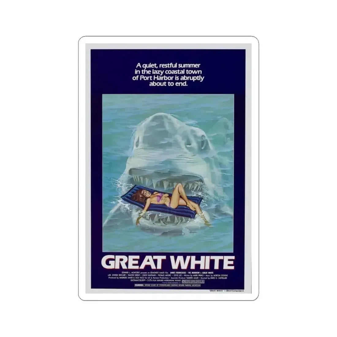 GREAT WHITE 1981 Movie Poster - STICKER Vinyl Kiss-Cut Decal 6 Inch White - The Sticker Space