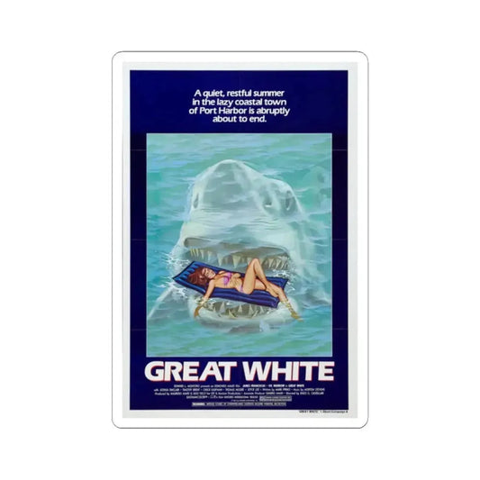 Great White 1982 Movie Poster - STICKER Vinyl Kiss-Cut Decal 2 Inch White - The Sticker Space