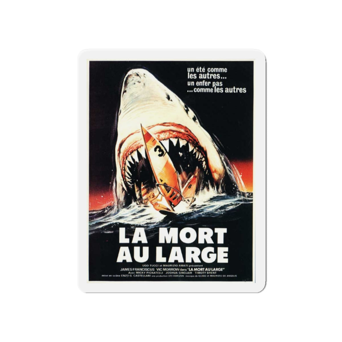 GREAT WHITE (2) 1981 Movie Poster - Die-Cut Magnet-5" x 5"-The Sticker Space