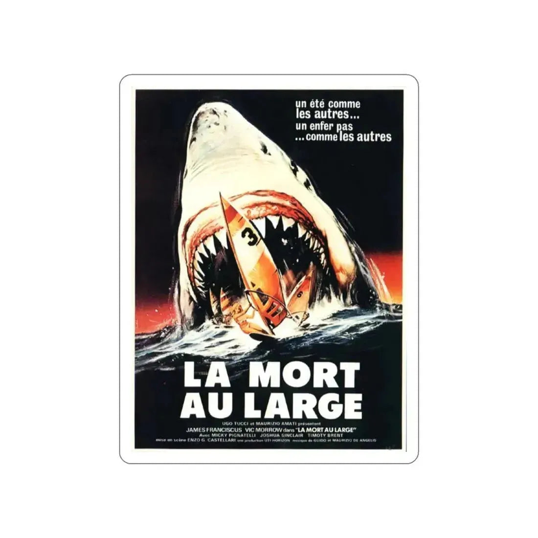 GREAT WHITE (2) 1981 Movie Poster STICKER Vinyl Die-Cut Decal 3 Inch - The Sticker Space
