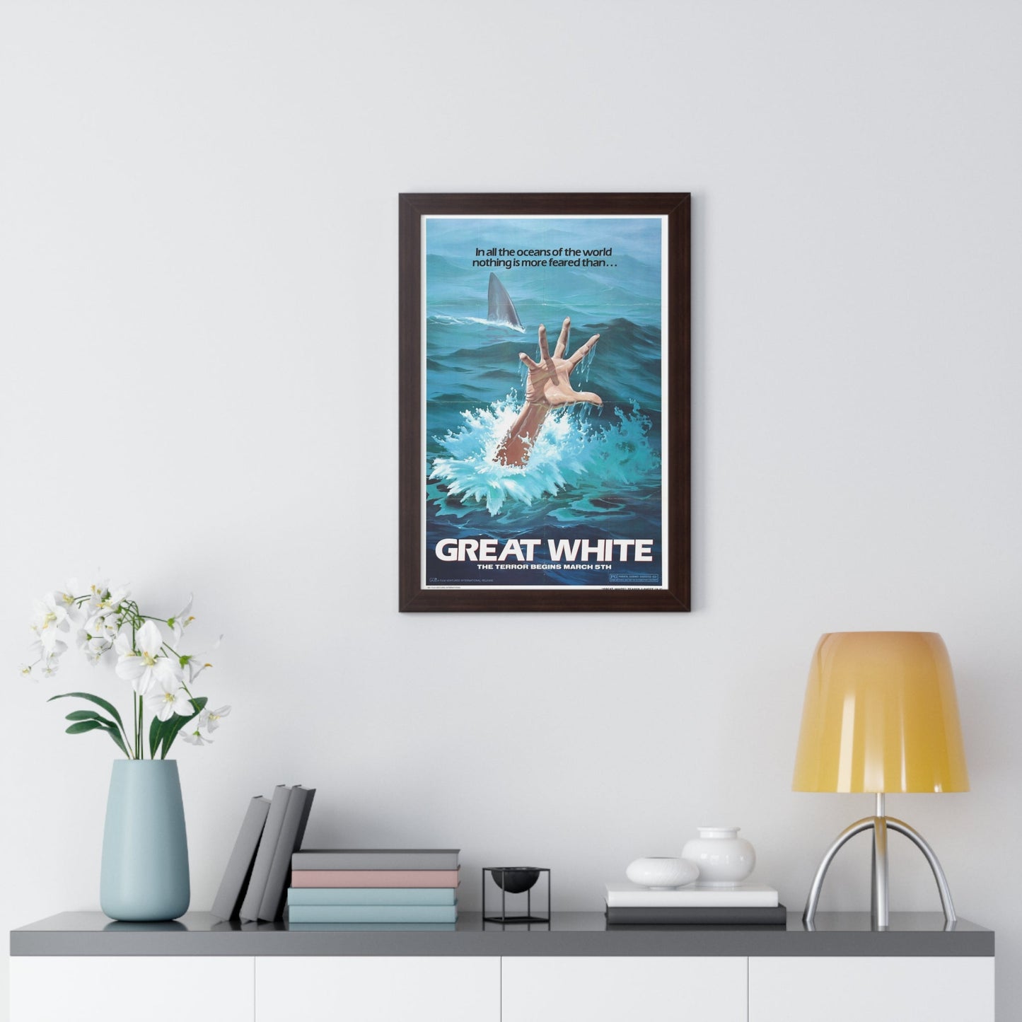 GREAT WHITE (TEASER) 1981 - Framed Movie Poster-The Sticker Space