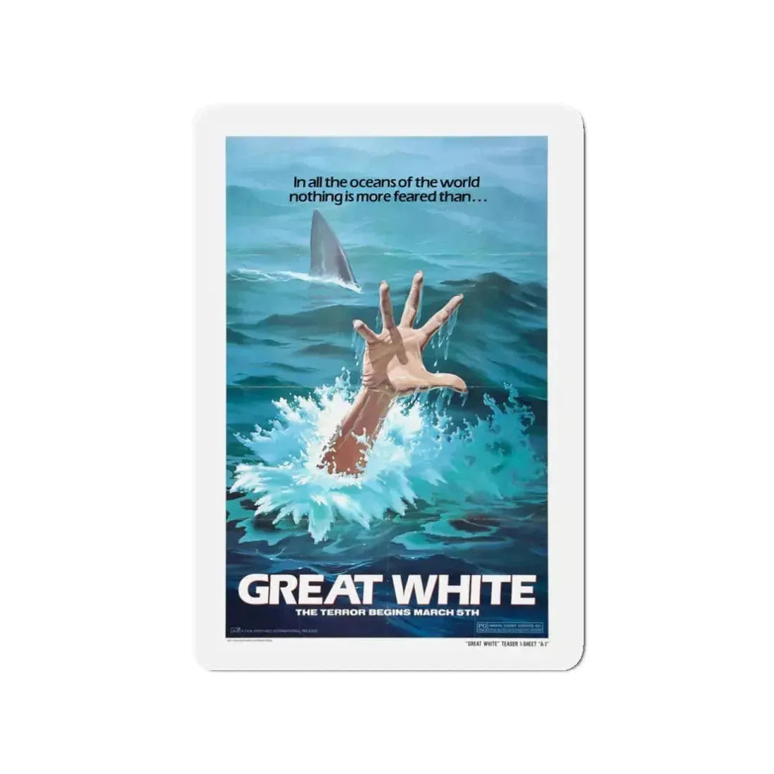 GREAT WHITE (TEASER) 1981 Movie Poster - Refrigerator Magnet 3 Inch - The Sticker Space