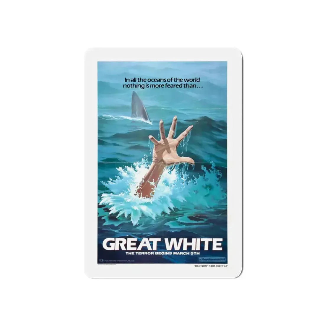 GREAT WHITE (TEASER) 1981 Movie Poster - Refrigerator Magnet 5 Inch - The Sticker Space