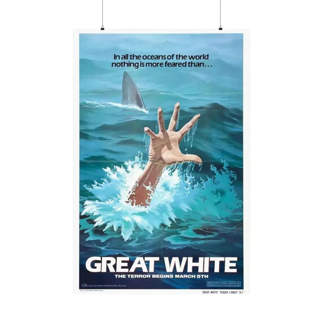 GREAT WHITE (TEASER) 1981 - Paper Movie Poster - The Sticker Space