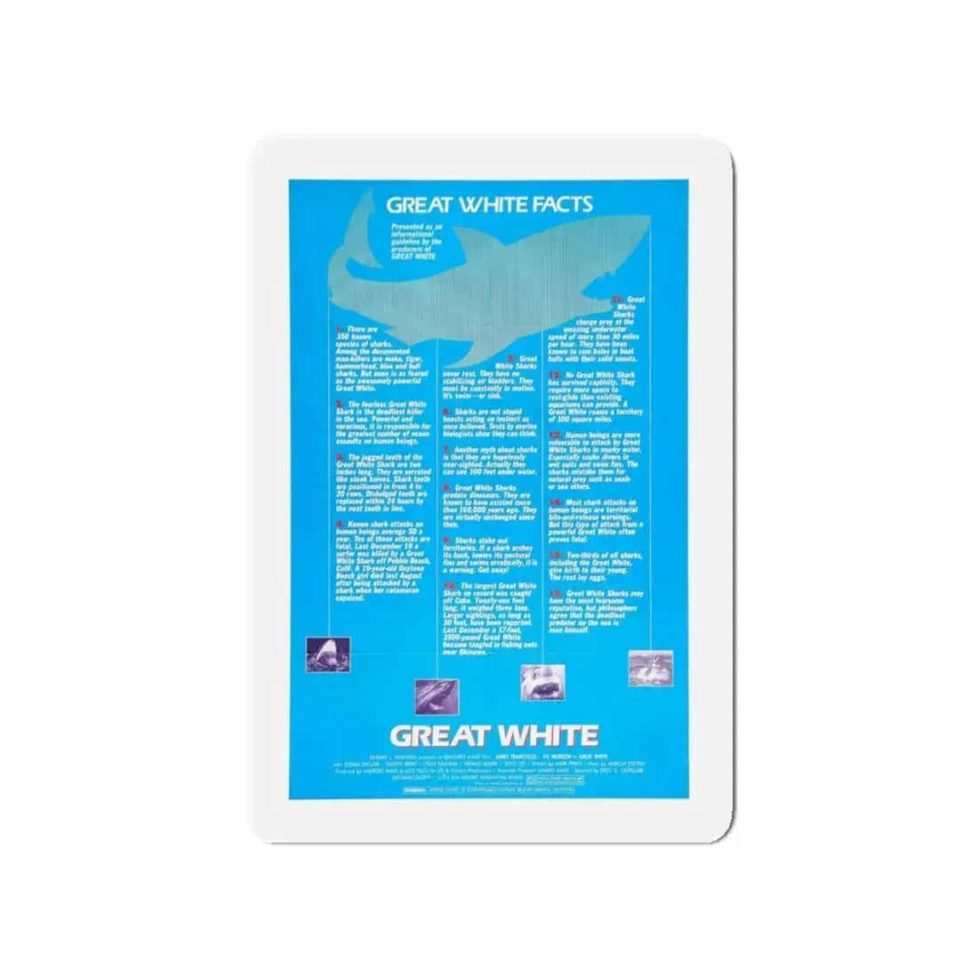GREAT WHITE (TEASER 2) 1981 Movie Poster - Refrigerator Magnet 4 Inch - The Sticker Space