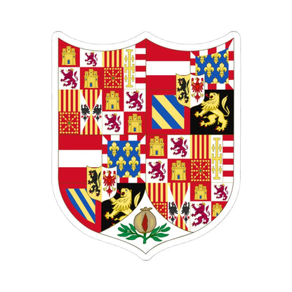 Greater Arms of Charles I of Spain Charles V as Holy Roman Emperor (Spain) (Coat of Arms) STICKER Vinyl Kiss-Cut Decal 4 Inch White - The Sticker Space