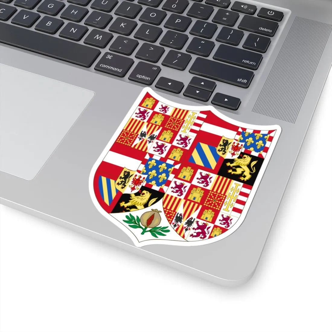 Greater Arms of Charles I of Spain Charles V as Holy Roman Emperor (Spain) (Coat of Arms) STICKER Vinyl Kiss-Cut Decal - The Sticker Space