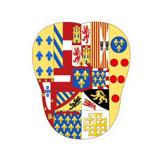Greater Arms of Ferdinand IV of Naples (Italy) (Coat of Arms) STICKER Vinyl Kiss-Cut Decal 2 Inch White - The Sticker Space