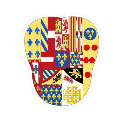 Greater Arms of Ferdinand IV of Naples (Italy) (Coat of Arms) STICKER Vinyl Kiss-Cut Decal 3 Inch White - The Sticker Space