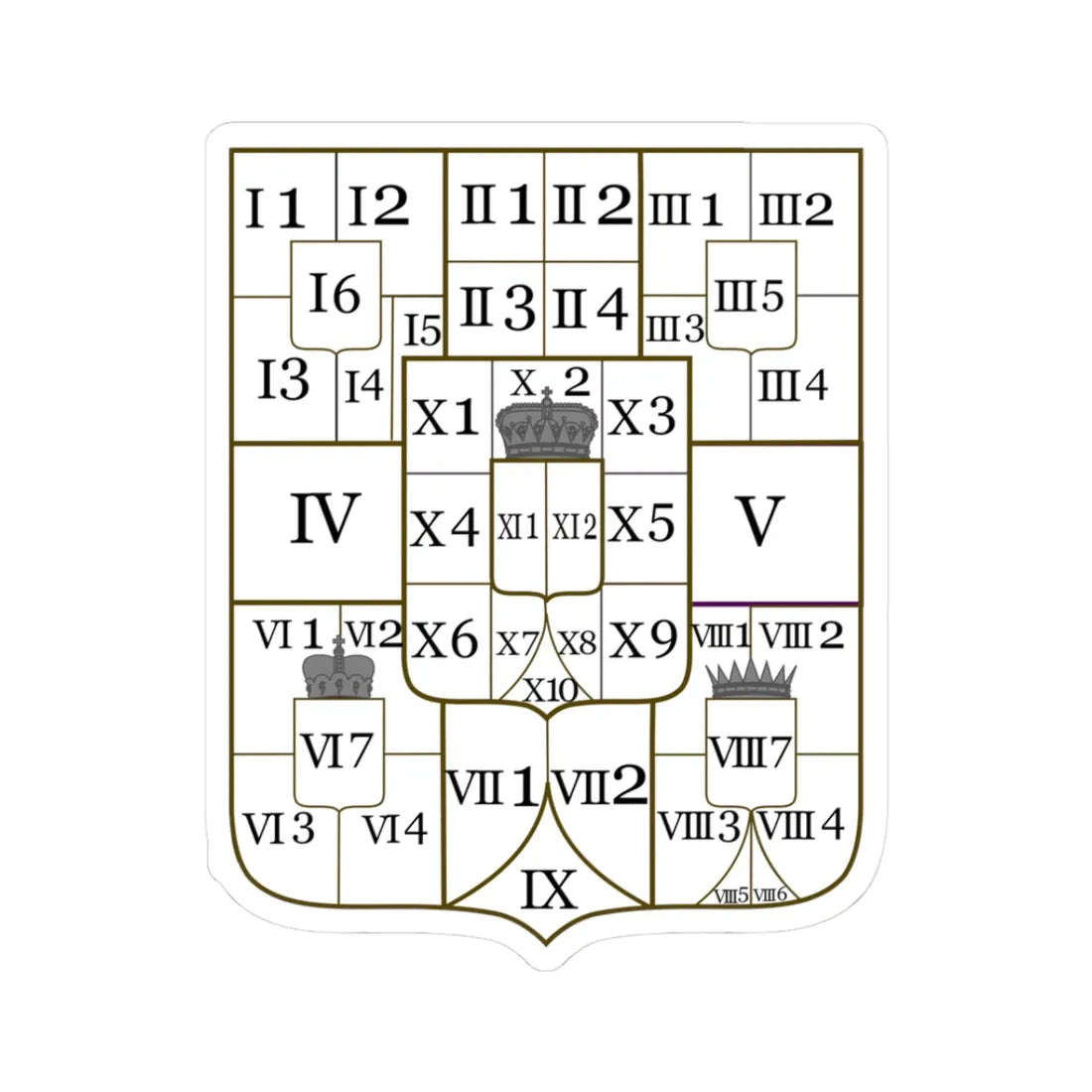 Greater Arms of Joseph II Holy Roman Emperor - Codes (Austria) (Coat of Arms) STICKER Vinyl Kiss-Cut Decal - The Sticker Space