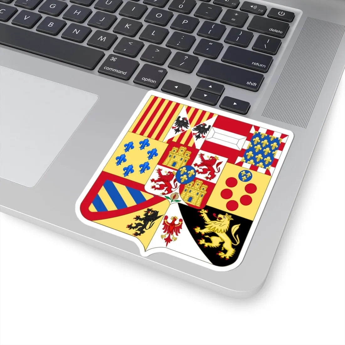 Greater Arms of Spain c.1883-1931 - Shape Variant (Spain) (Coat of Arms) STICKER Vinyl Kiss-Cut Decal - The Sticker Space