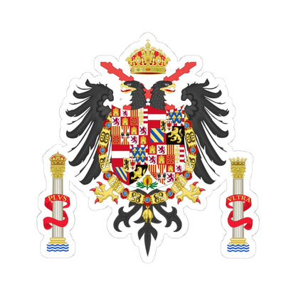 Greater Coat of Arms of Charles I of Spain Charles V as Holy Roman Emperor 1530-1556 (Spain) (Coat of Arms) STICKER Vinyl Kiss-Cut Decal 4 Inch White - The Sticker Space