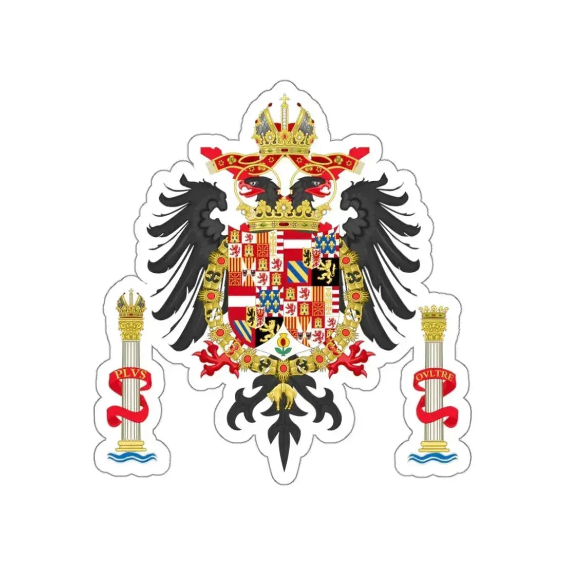 Greater Coat of Arms of Charles V Holy Roman Emperor, Charles I as King of Spain STICKER Vinyl Die-Cut Decal 3 Inch - The Sticker Space