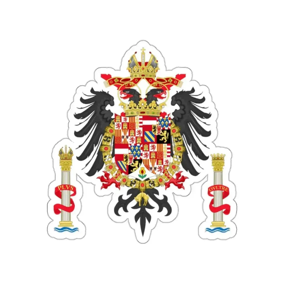 Greater Coat of Arms of Charles V Holy Roman Emperor, Charles I as King of Spain STICKER Vinyl Die-Cut Decal - The Sticker Space